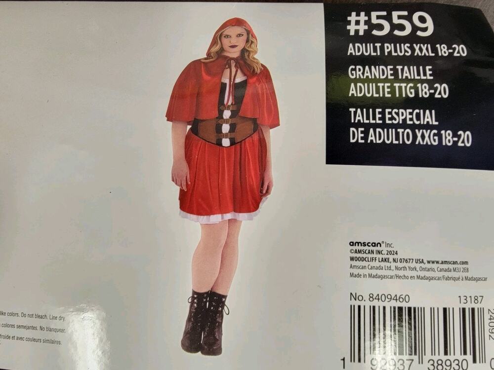 NEW Rebel Riding Hood Costume Adult Plus 2XL 18-20 Halloween New 0092